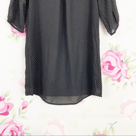 H&M Black White Polka Dot Shift Mini Dress 4 - Picture 3 of 8